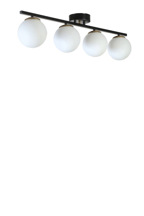 Opviq Yeni Can Lámpara de Araña de 4 Luces en Negro y Blanco con Vidrio Opviq Yeni Can Lámpara de Araña de 4 Luces en Negro y Blanco con Vidrio